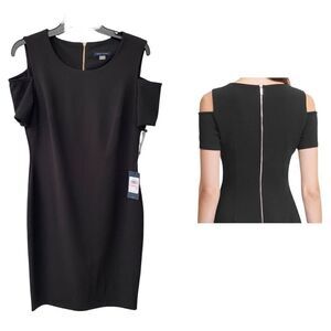 Tommy Hilfiger Scuba Crepe Short Cold Shoulder Sleeve Dress size 10
